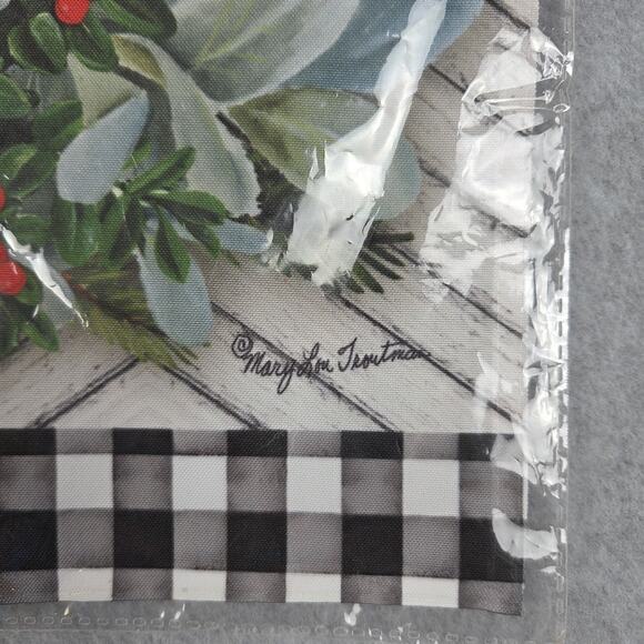 Briarwood Lane Winter Wreath Monogram Letter J Garden Flag NEW in Package - Picture 9 of 11